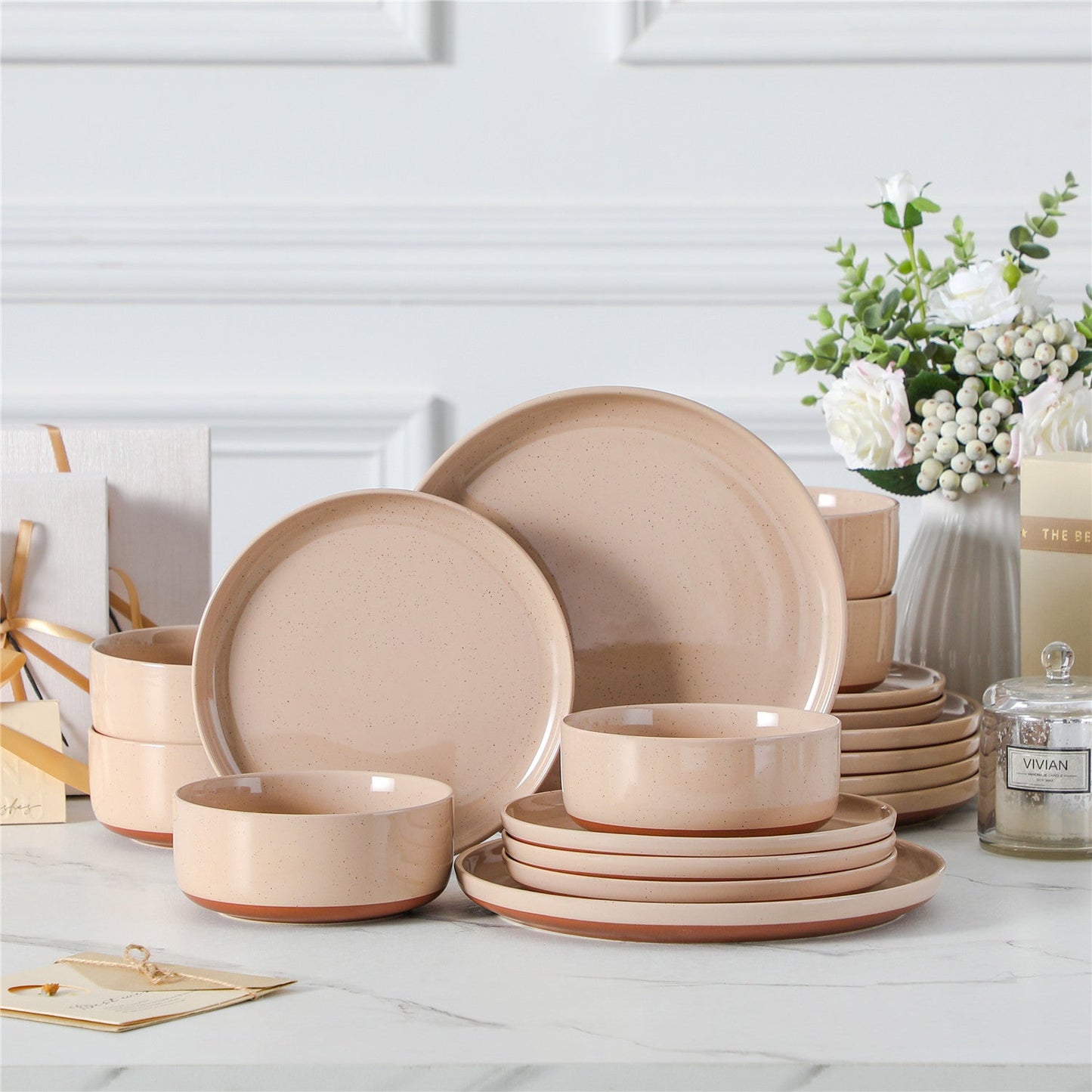 Chic Stoneware 18 Piece Dinnerware Set