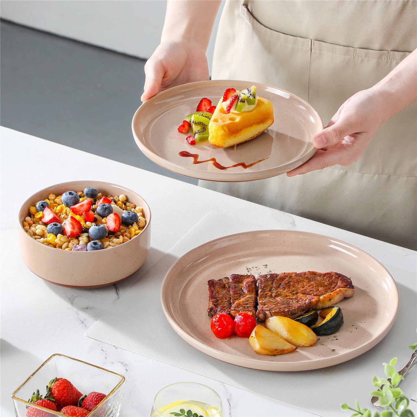 Chic Stoneware 18 Piece Dinnerware Set