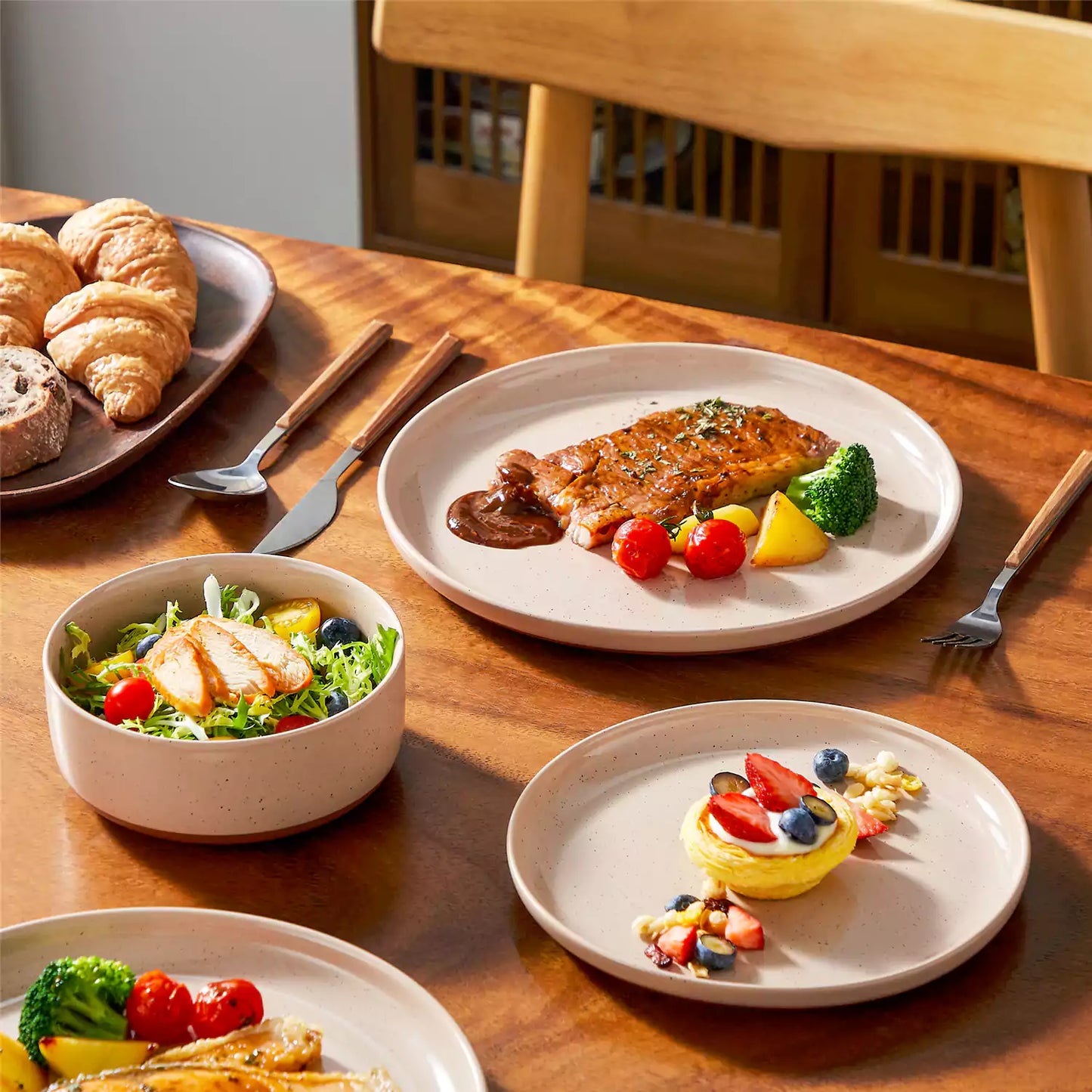 Farmhouse 18 Piece Stoneware Dinnerware Set, serves 6