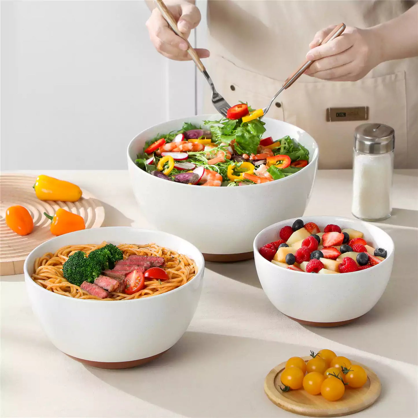 Rustic Charm Mixing Bowls Set of 3
