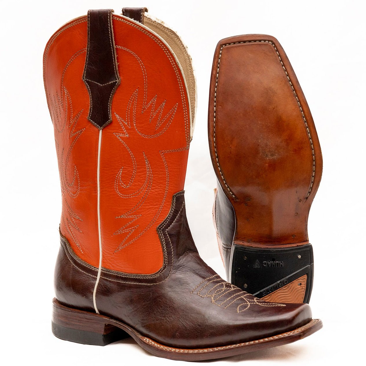 Men's Square Toe Double Stitched Cowboy Boots
