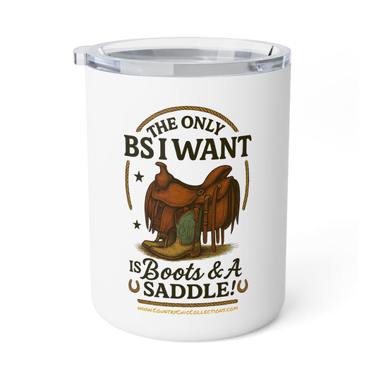 Rustic Insulated Coffee Mug, Boots & Saddle Tumbler