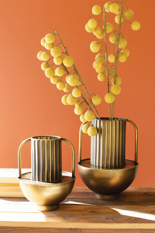 Timeless Rustic Charm Antique Brass Vases, set of two