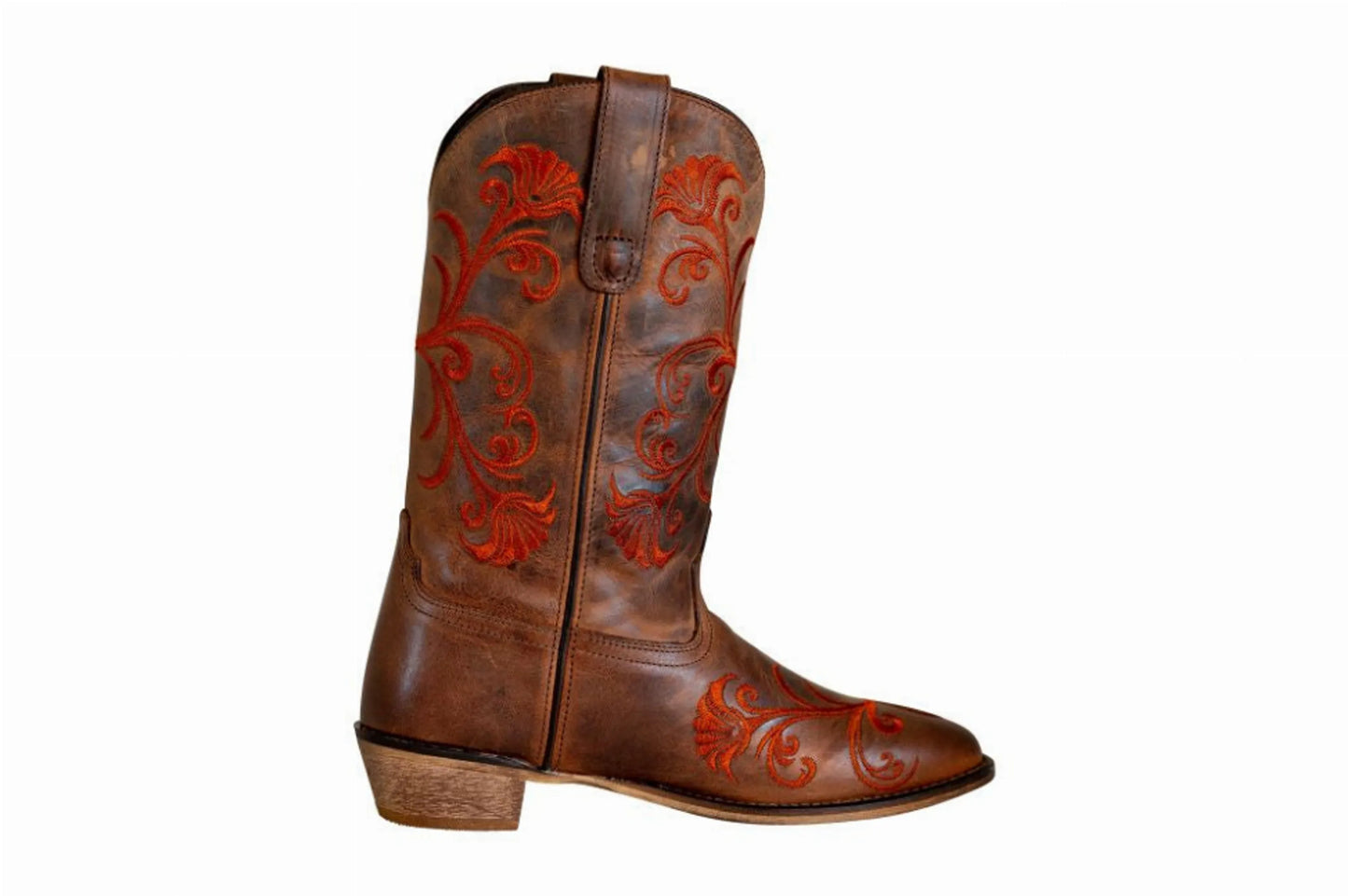 Foral Design Square Toe Western Boot, Tuff Rider