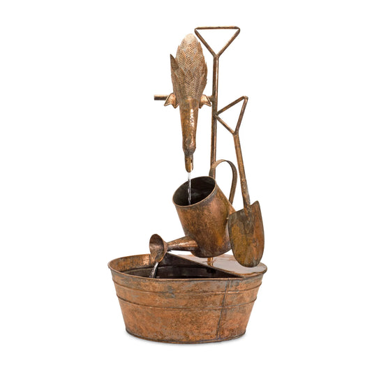 Duck Inspired Fountain 17"D x 33"H Iron