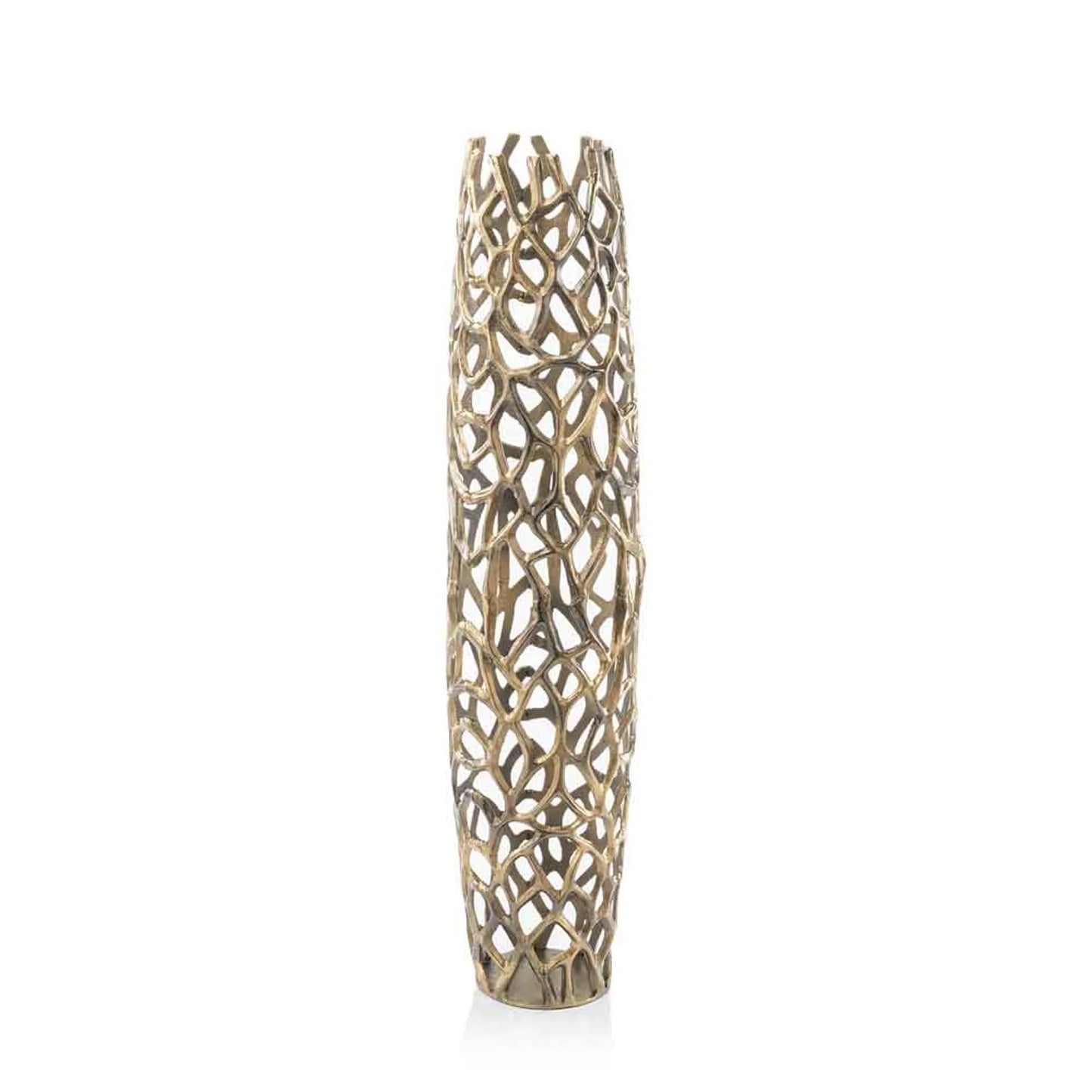 Lustrous 40-Inch Gold Aluminum Cylinder Vase – Modern Elegance with Durable Lightweight Design