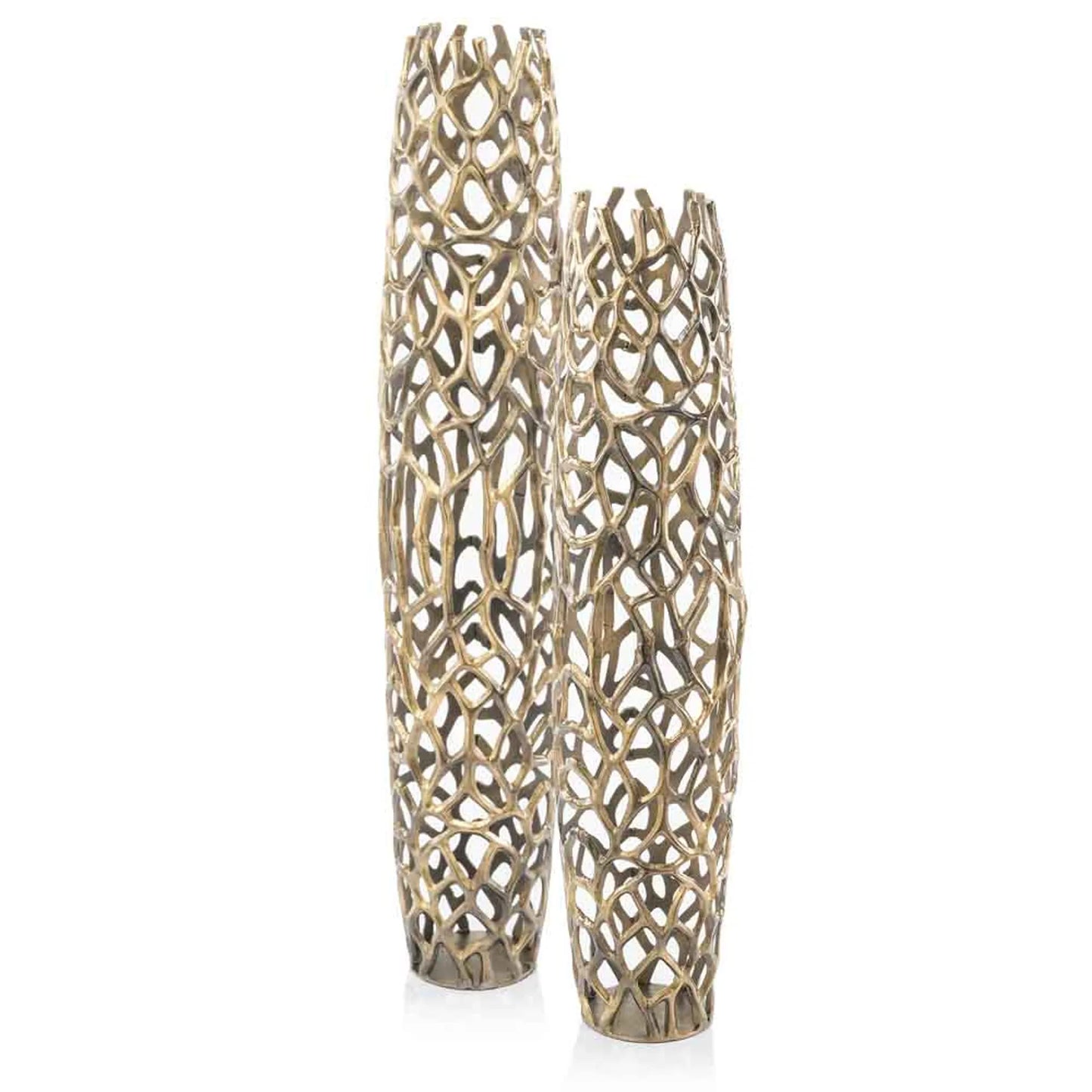 Lustrous 40-Inch Gold Aluminum Cylinder Vase – Modern Elegance with Durable Lightweight Design
