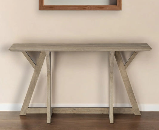 Unique Vintage Trestle Console Table