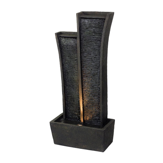 41" Grey Polyresin Tower Indoor/ Outdoor Fountain