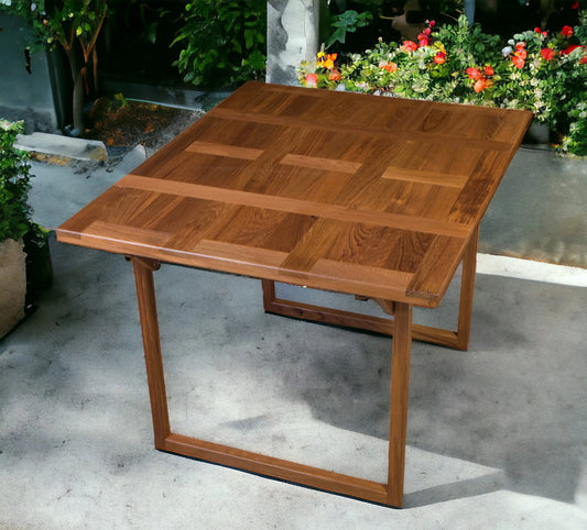 Lux Solid Wood Brown Folding Table