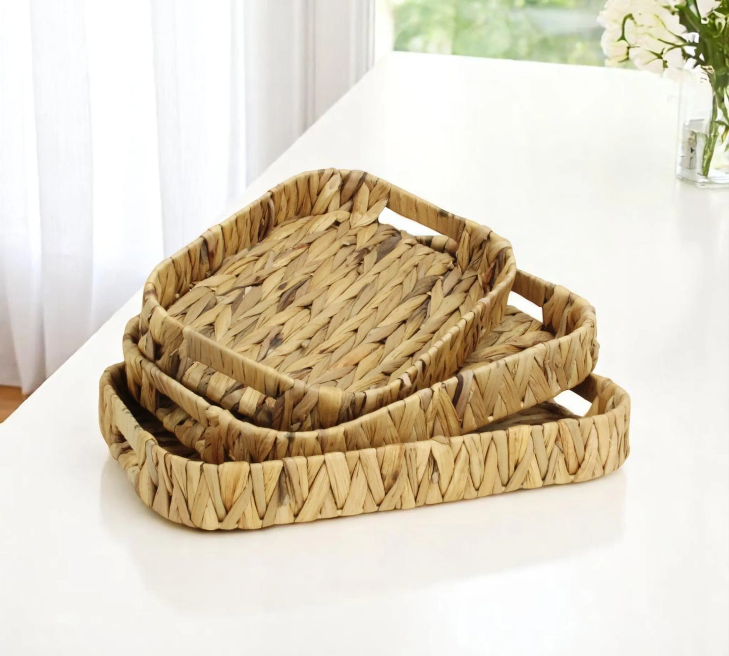 Chic Rectangular Basket Tray Set