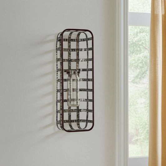 Cottage Galvanized Wall Vase