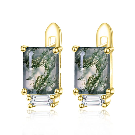 Sophisticated Luxe Gemstone Studs Earrings in 925 Sterling Silver