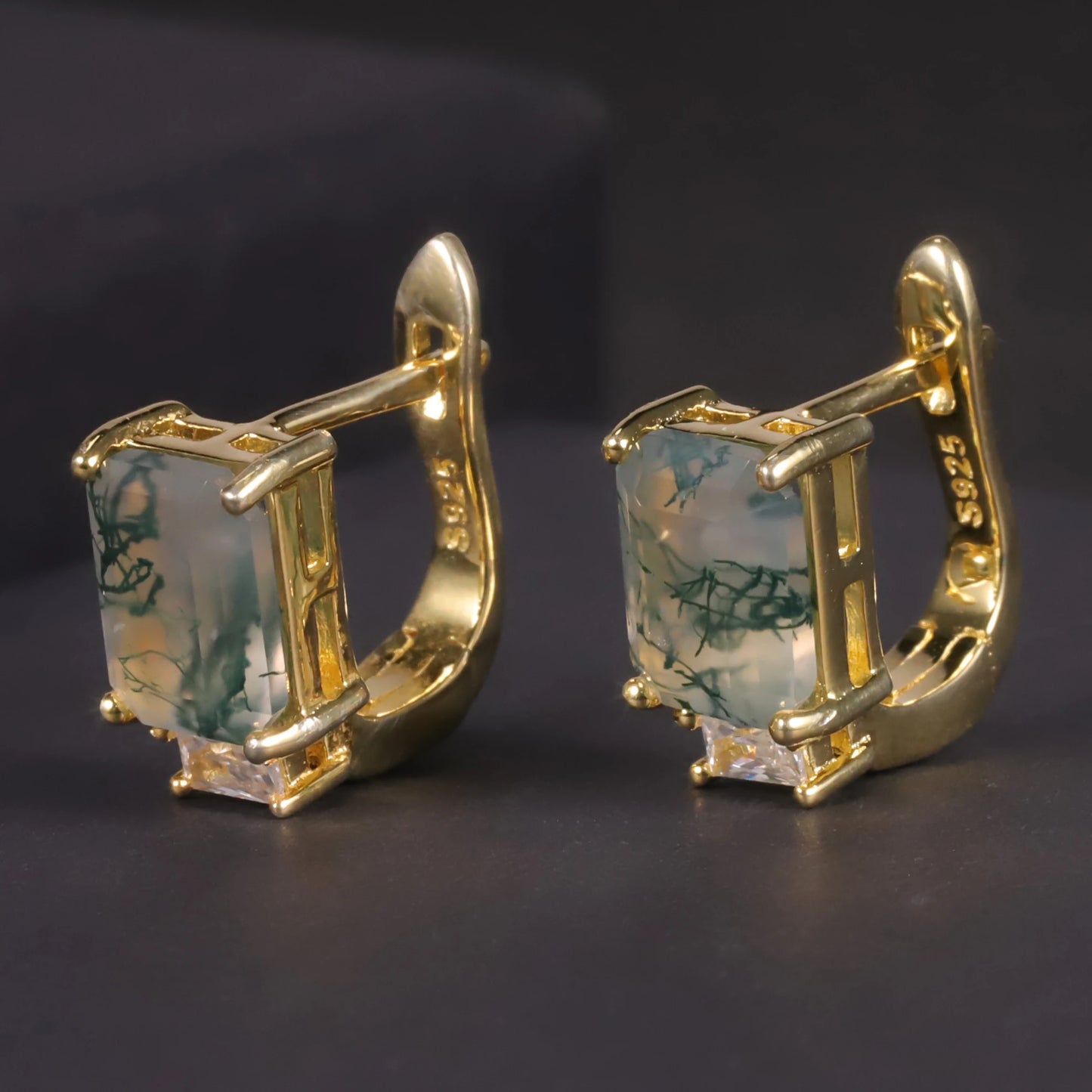 Sophisticated Luxe Gemstone Studs Earrings in 925 Sterling Silver