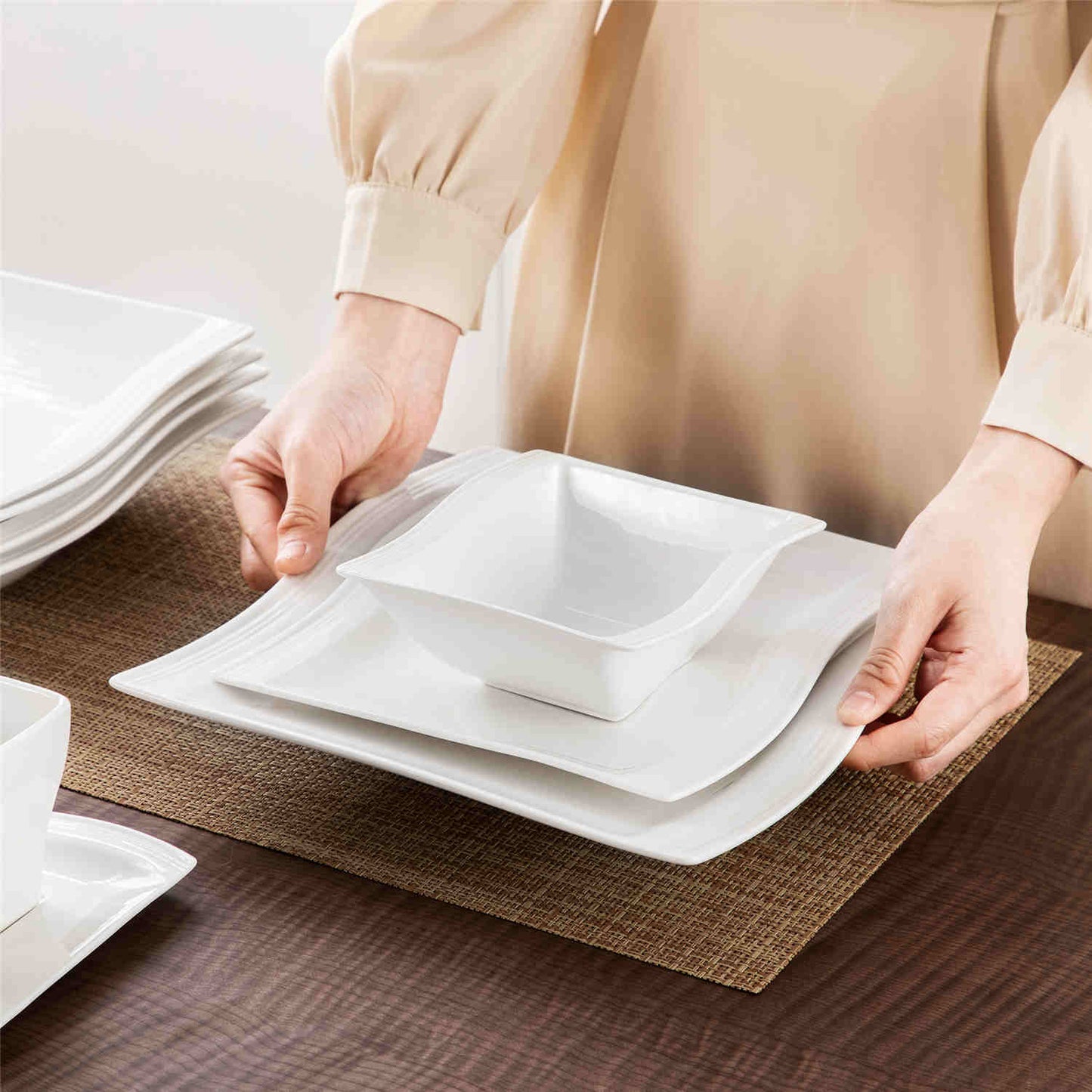 Premium Marble 36 Piece Dinnerware Set