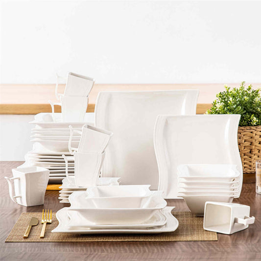Premium Marble 36 Piece Dinnerware Set