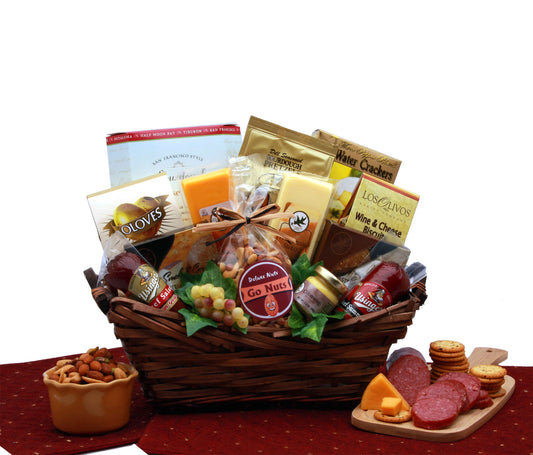 Gourmet Delights Gift Basket - meat and cheese gift basket