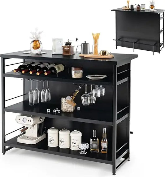 Inviting Multi-purpose Country Chic 4 Tier Bar Table with Footrest