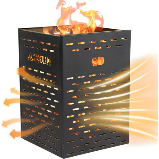 Burning Wood Drum Fire Pit 63 Gallon
