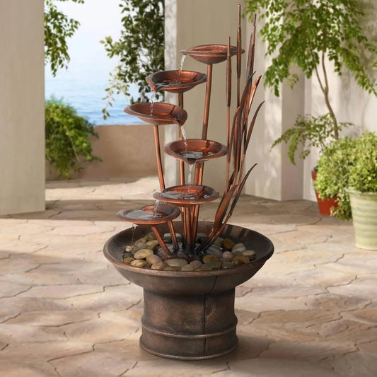 Whimsical Tiered Cascading Lilies Fountain