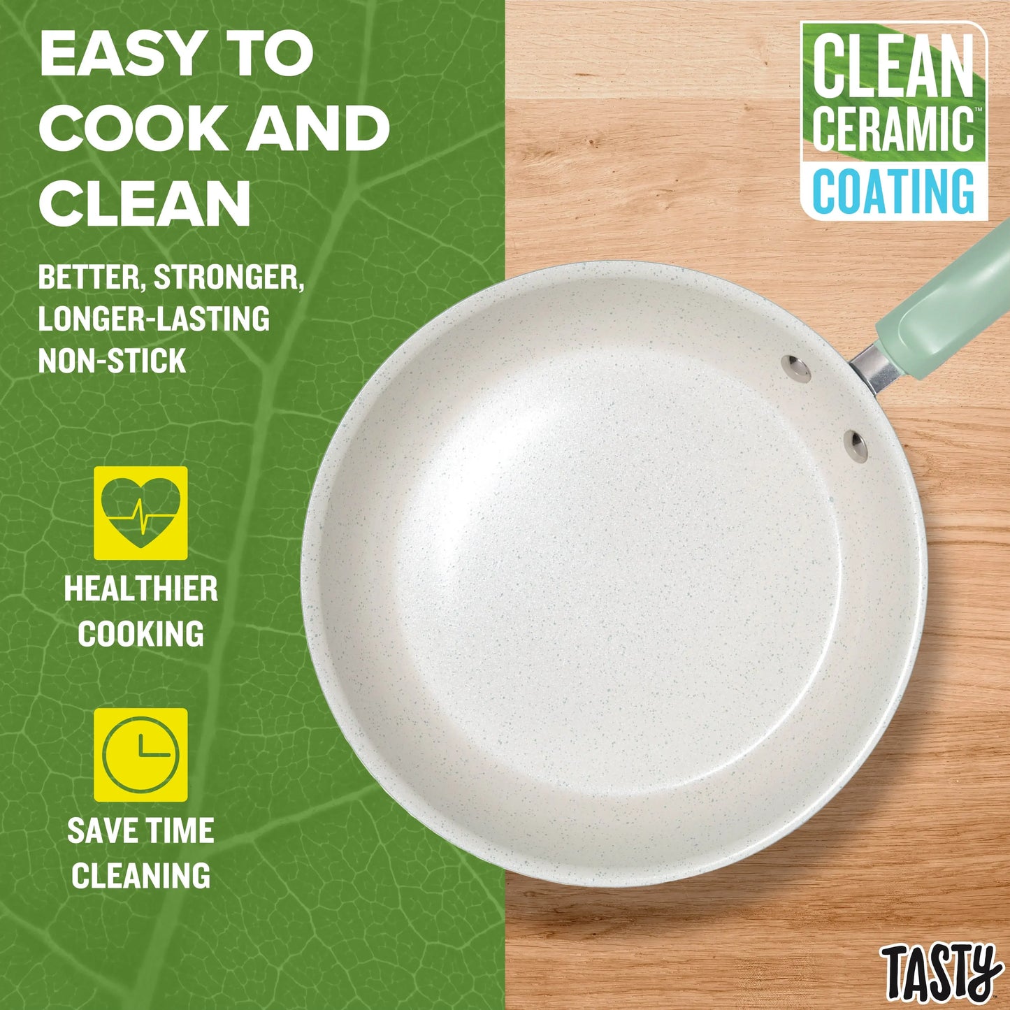Sage Green Ceramic 16 Piece Non-Stick Aluminum Cookware Set