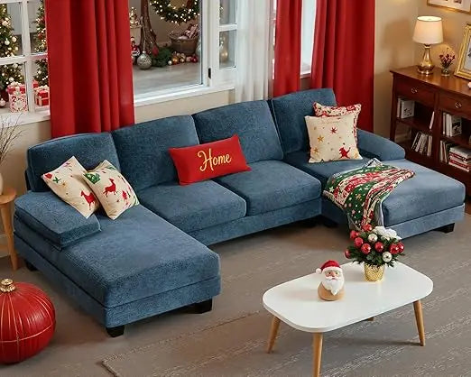 Cozy Up Sectional Linen Fabric Sofa