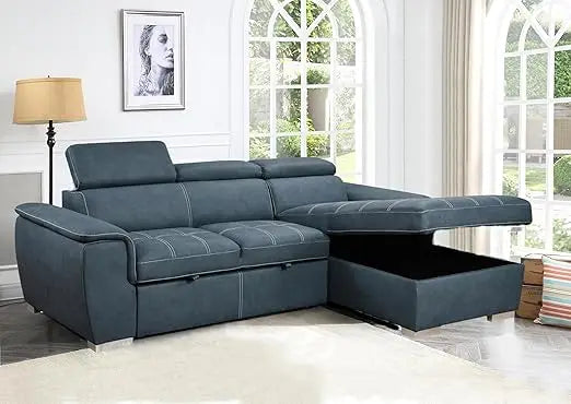 Ultimate Chic 7 Seat Sectional Sofa, Bed Conversion with  Storage