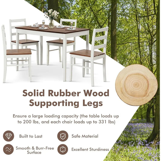 Black Country Chic Charm 5-Piece Dining Set