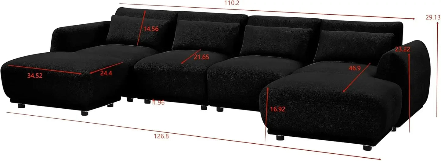 Comfy Sectional Cloud Couch Sofa Set