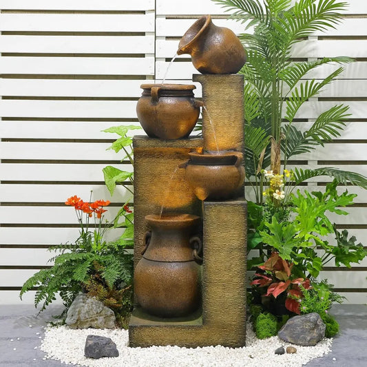 Serene Chic Water Fountain with lights