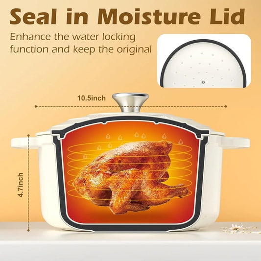 Premium Enameled Cast Iron Dutch Oven, 5QT
