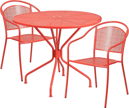 Rustic Steel Patio Dining Set – Timeless Charm for Outdoor Gatherings
