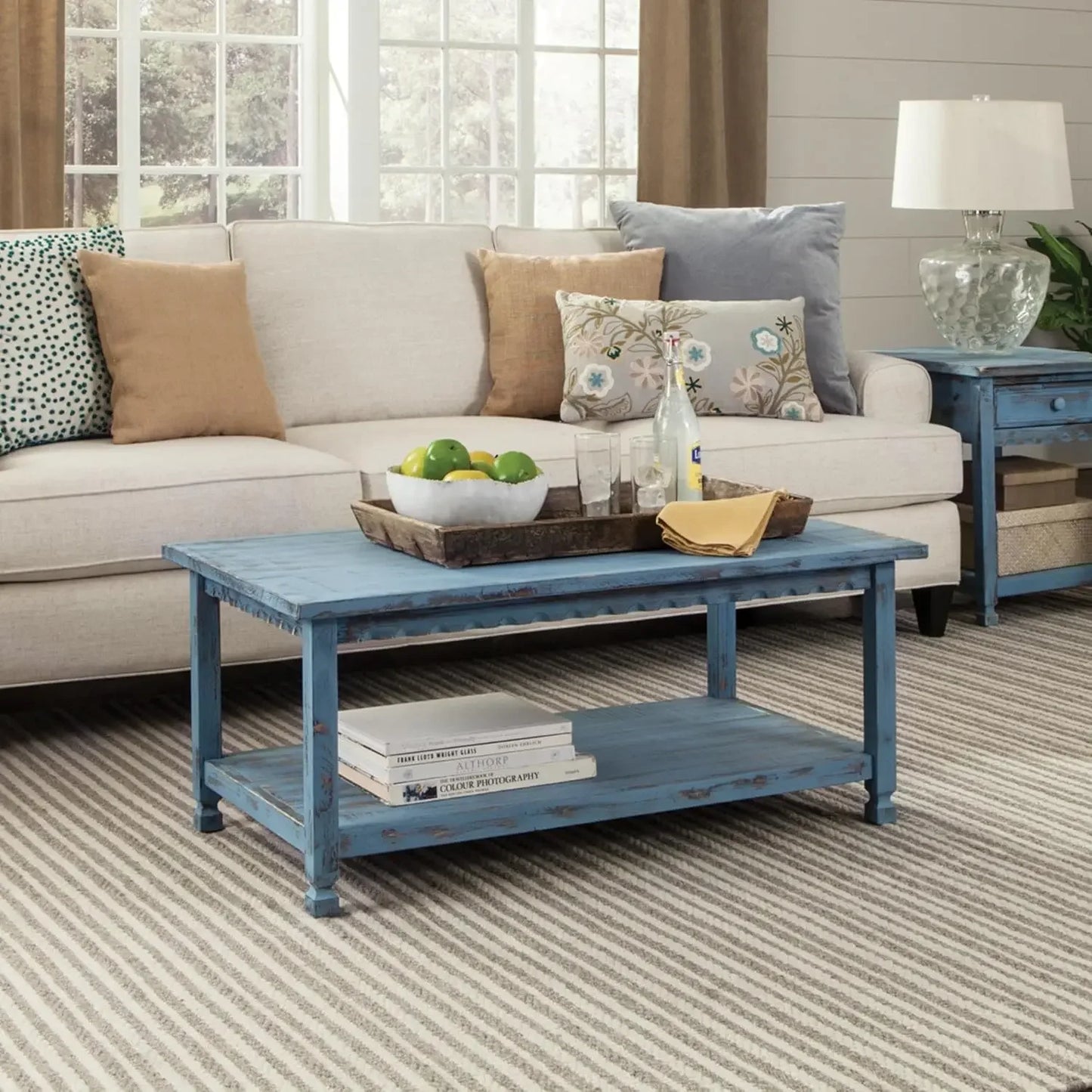 Rustic Antique Farmhouse Pine Wood Coffee Table