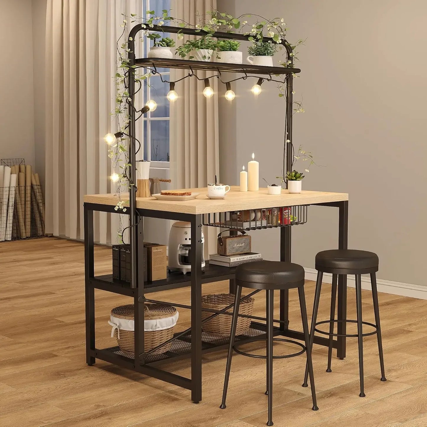 Luxe Cottage Kitchen Island (Bakers Rack, Island Table or Coffee Bar Table)