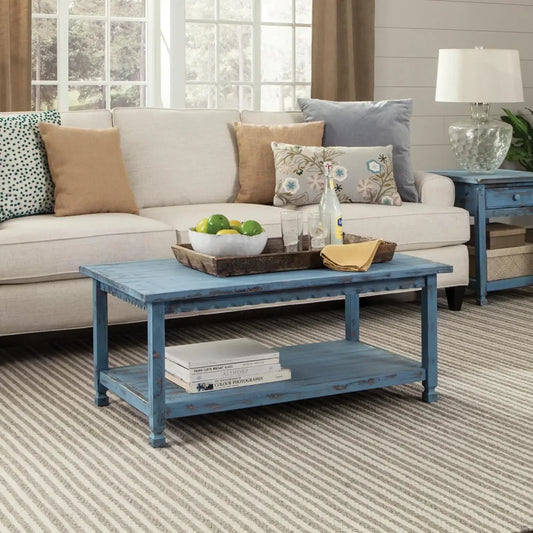 Rustic Antique Farmhouse Pine Wood Coffee Table