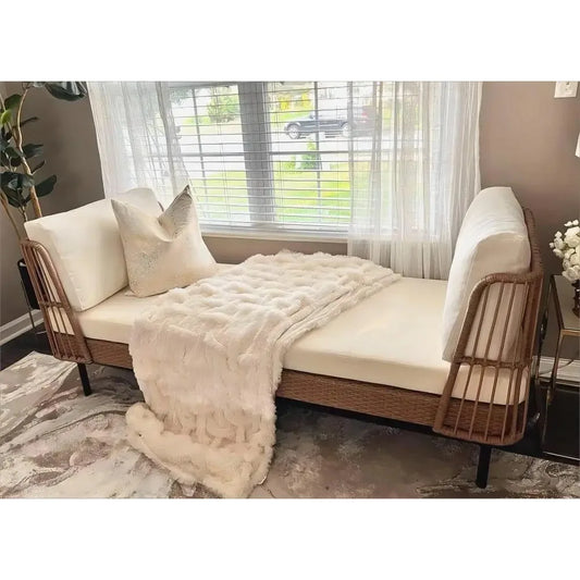 Vintage Wicker Oversized Chase Convertable Lounge Sofa, daybed