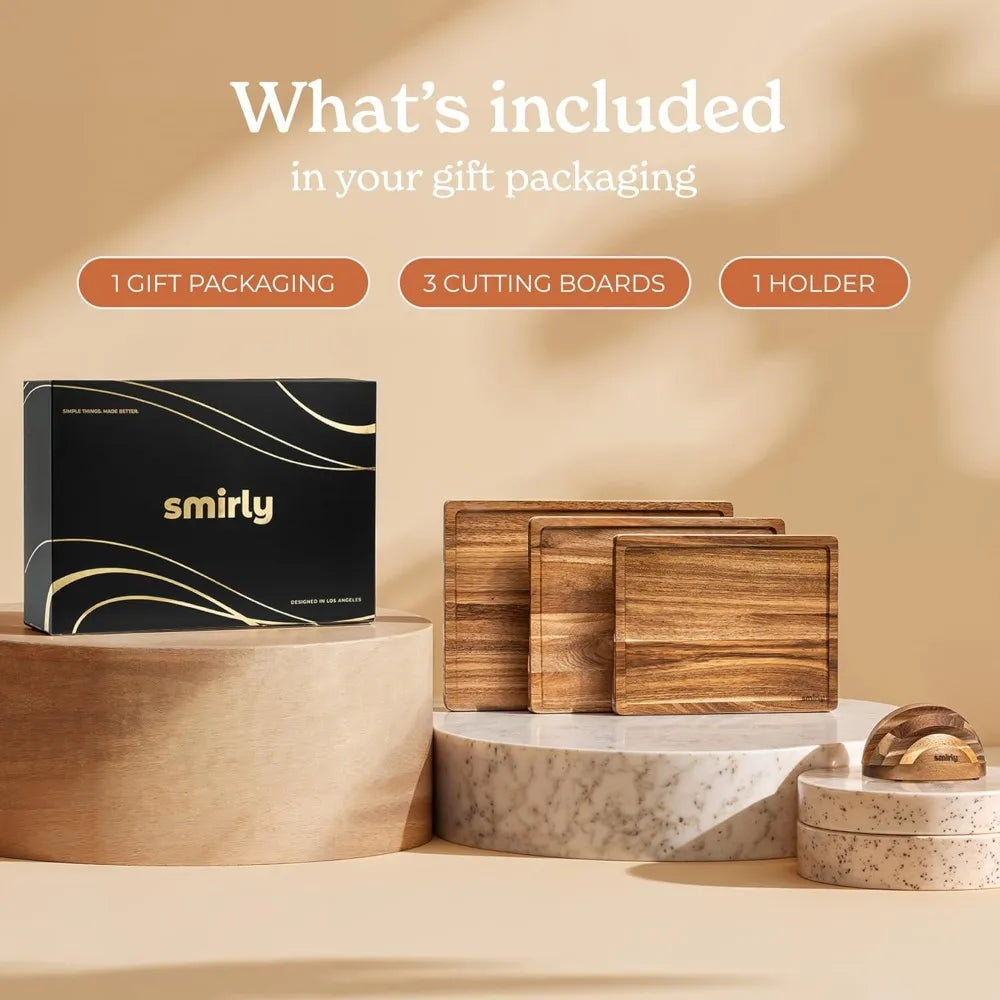 Acacia Wood Cutting Board Gift Set