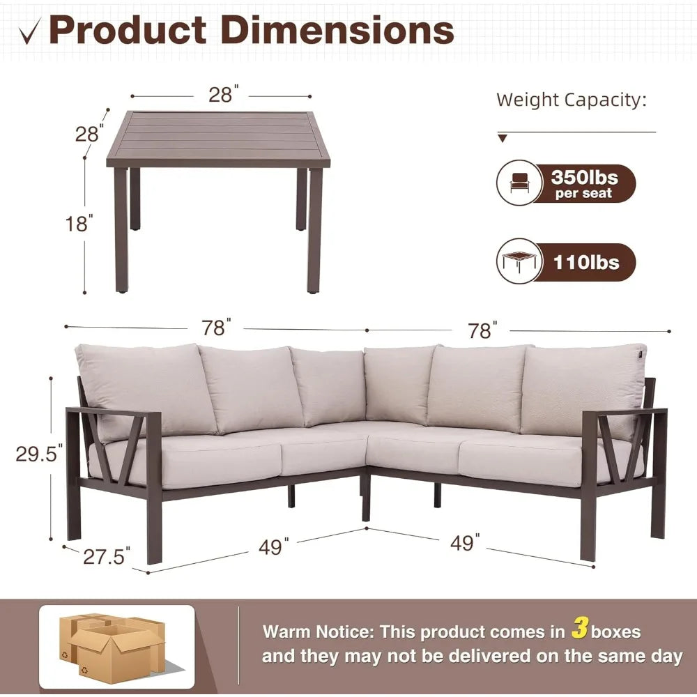 Bestselling 6-Piece Chic Farmhouse Outdoor Sofa Set – Includes Free Waterproof Cover for Year-Round Comfort