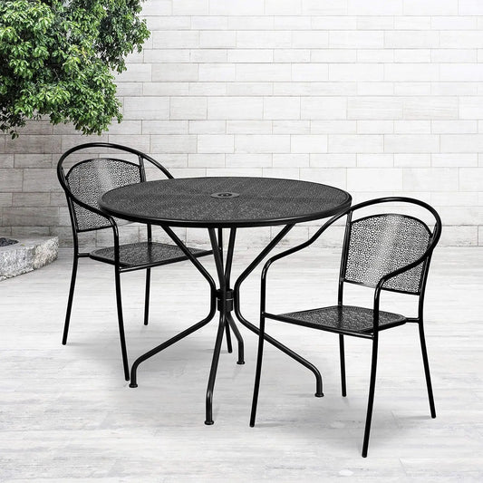 Rustic Steel Patio Dining Set – Timeless Charm for Outdoor Gatherings