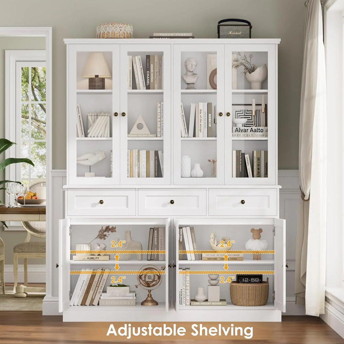 Chic Tall Kitchen Pantry Cabinet with Storage