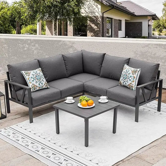 Bestselling 6-Piece Chic Farmhouse Outdoor Sofa Set – Includes Free Waterproof Cover for Year-Round Comfort
