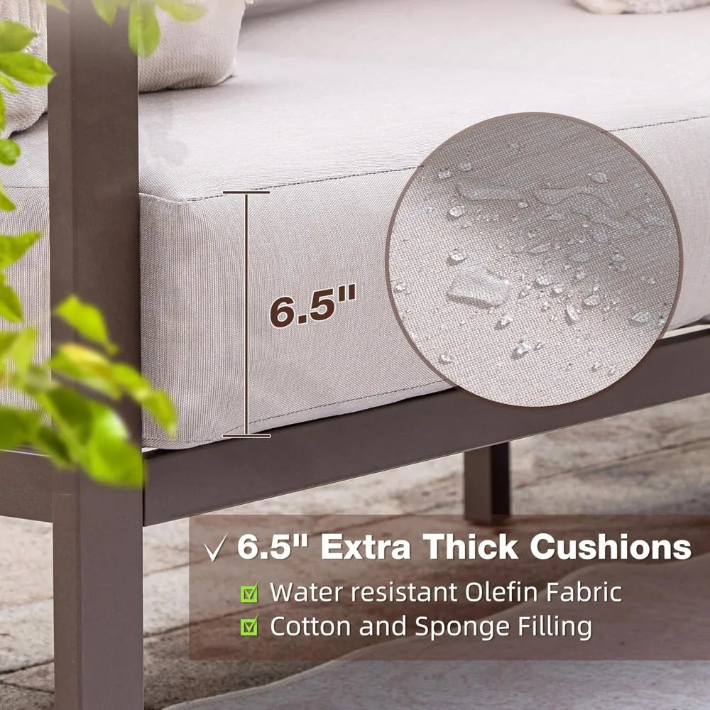 Bestselling 6-Piece Chic Farmhouse Outdoor Sofa Set – Includes Free Waterproof Cover for Year-Round Comfort