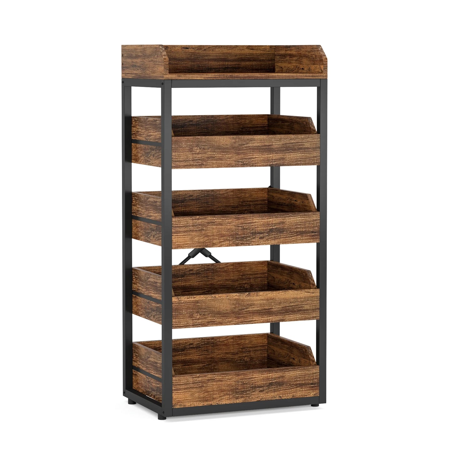 5-Tier Pull-Out Basket Stand, Utility Shelf Organizer