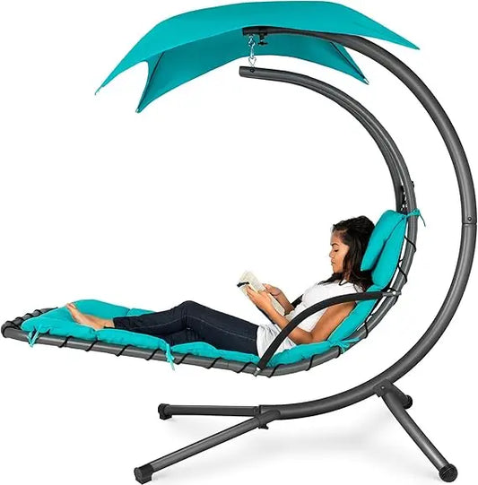 Hanging Swing Steel Chaise Lounge Chair in 10 Different Colors