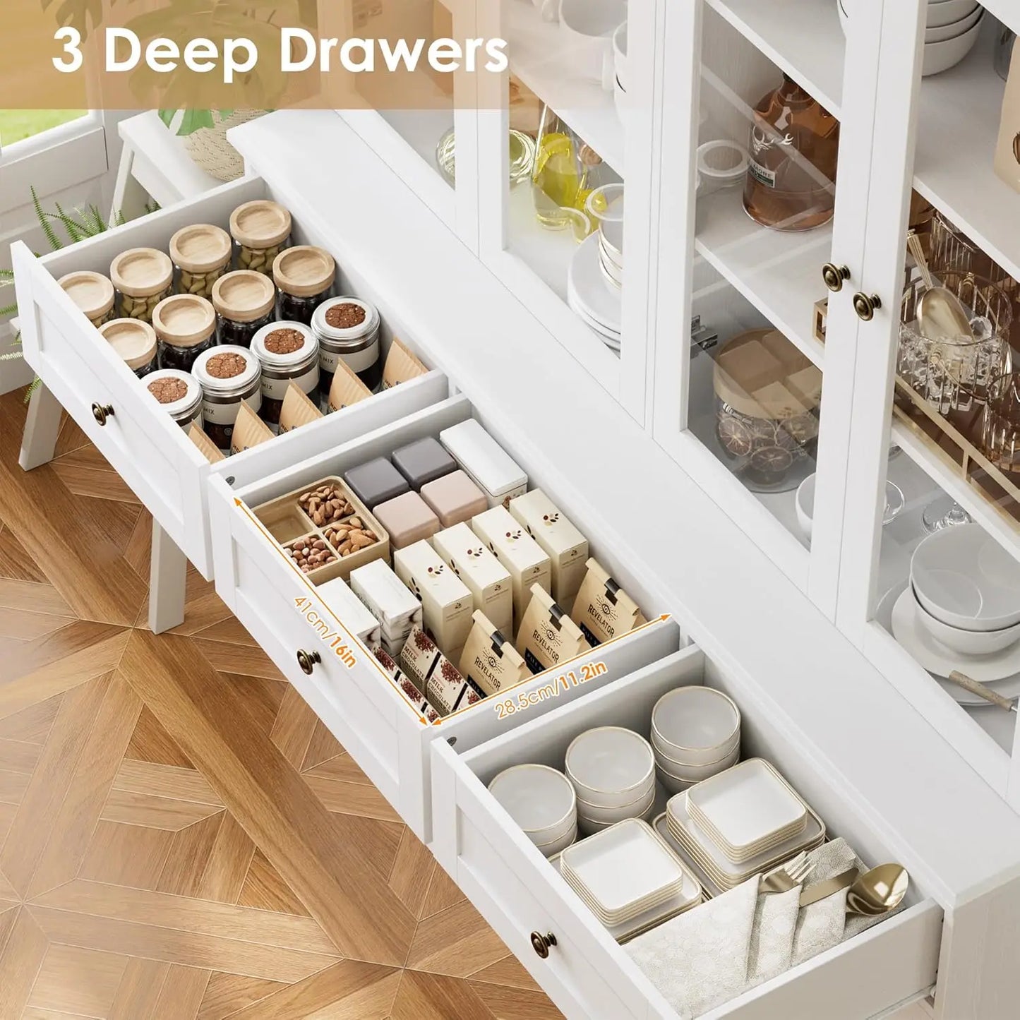 Chic Tall Kitchen Pantry Cabinet with Storage
