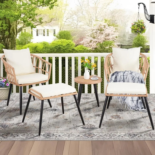 Southern Charm 5 Piece Rattan Patio Bistro Set