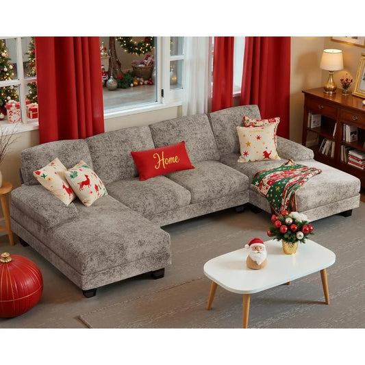 Cozy Up Sectional Linen Fabric Sofa