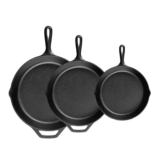 Rustic 3 Piece Cast Iron Skillet Set