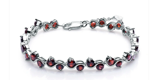Luxurious Gemstone Tennis Bracelet in 925 Sterling