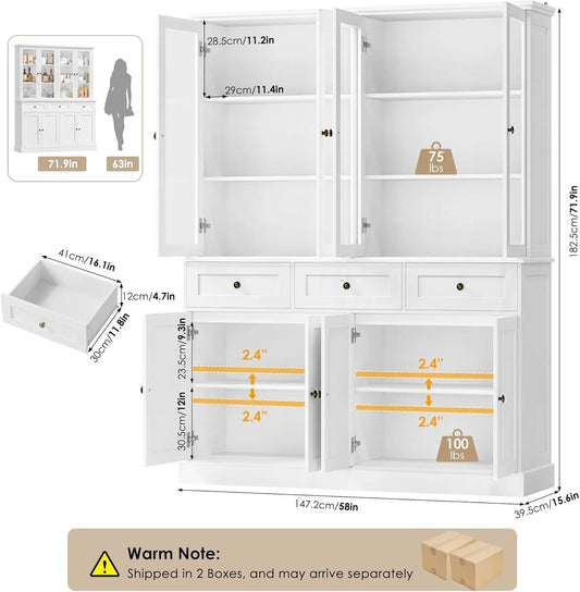 Chic Tall Kitchen Pantry Cabinet with Storage
